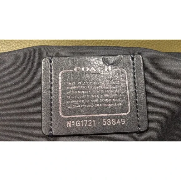 Coach Large Market Tote Pebbled Leather Army Green Turn Lock #F58849 EXCELLENT! - Picture 11 of 14